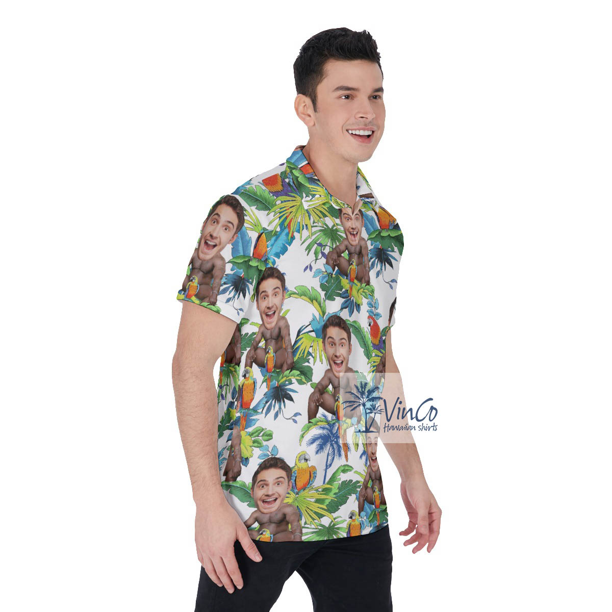 Custom Face Barry Wood Aloha Polo Shirt For men