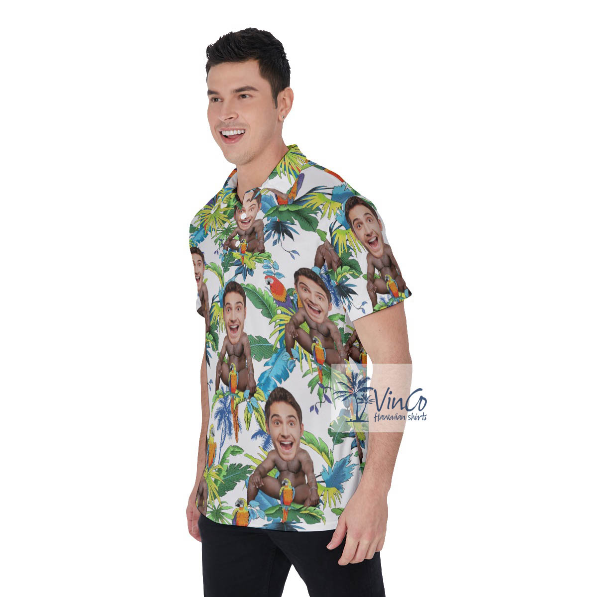 Custom Face Barry Wood Aloha Polo Shirt For men