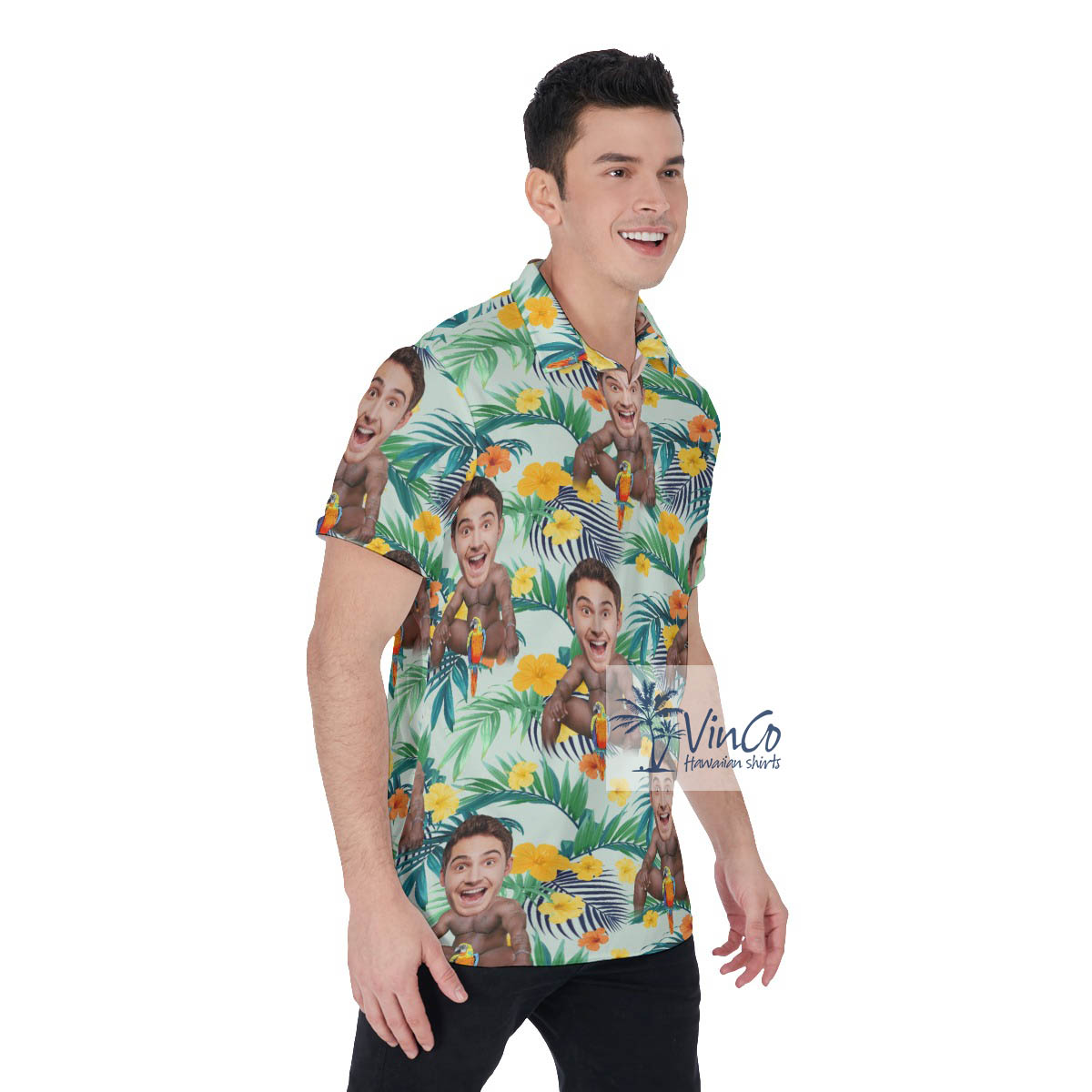 Personalized Face On Barry Wood Funny Hawaiian Polo Shirt
