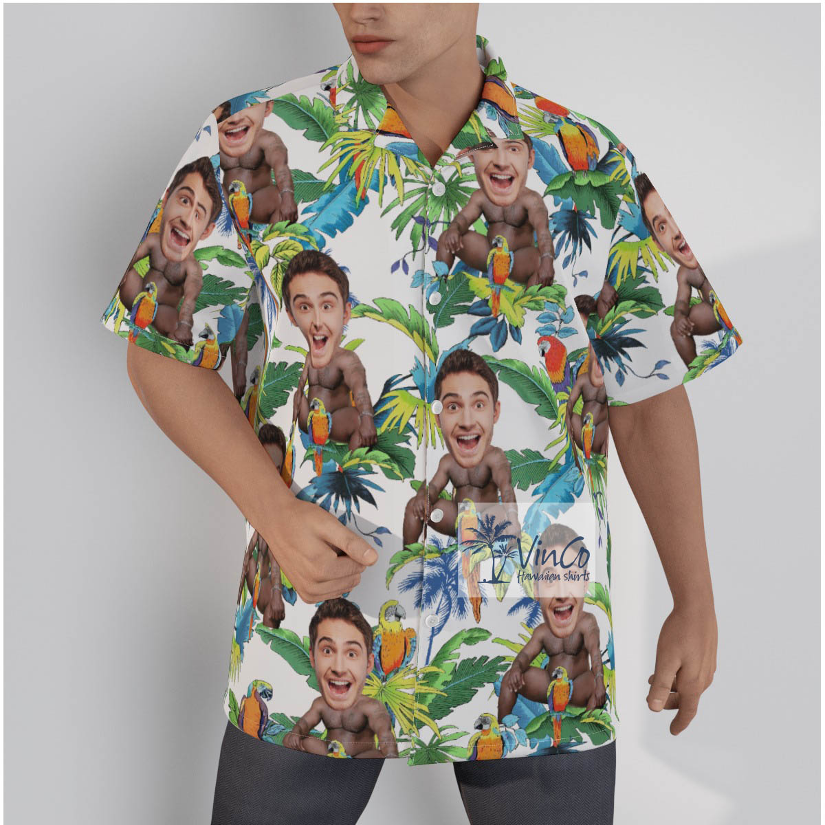 Funny Custom Hawaiian Shirt Barry Wood Face For Men - variant image 1