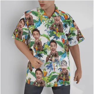 Funny Custom Hawaiian Shirt Barry Wood Face For Men