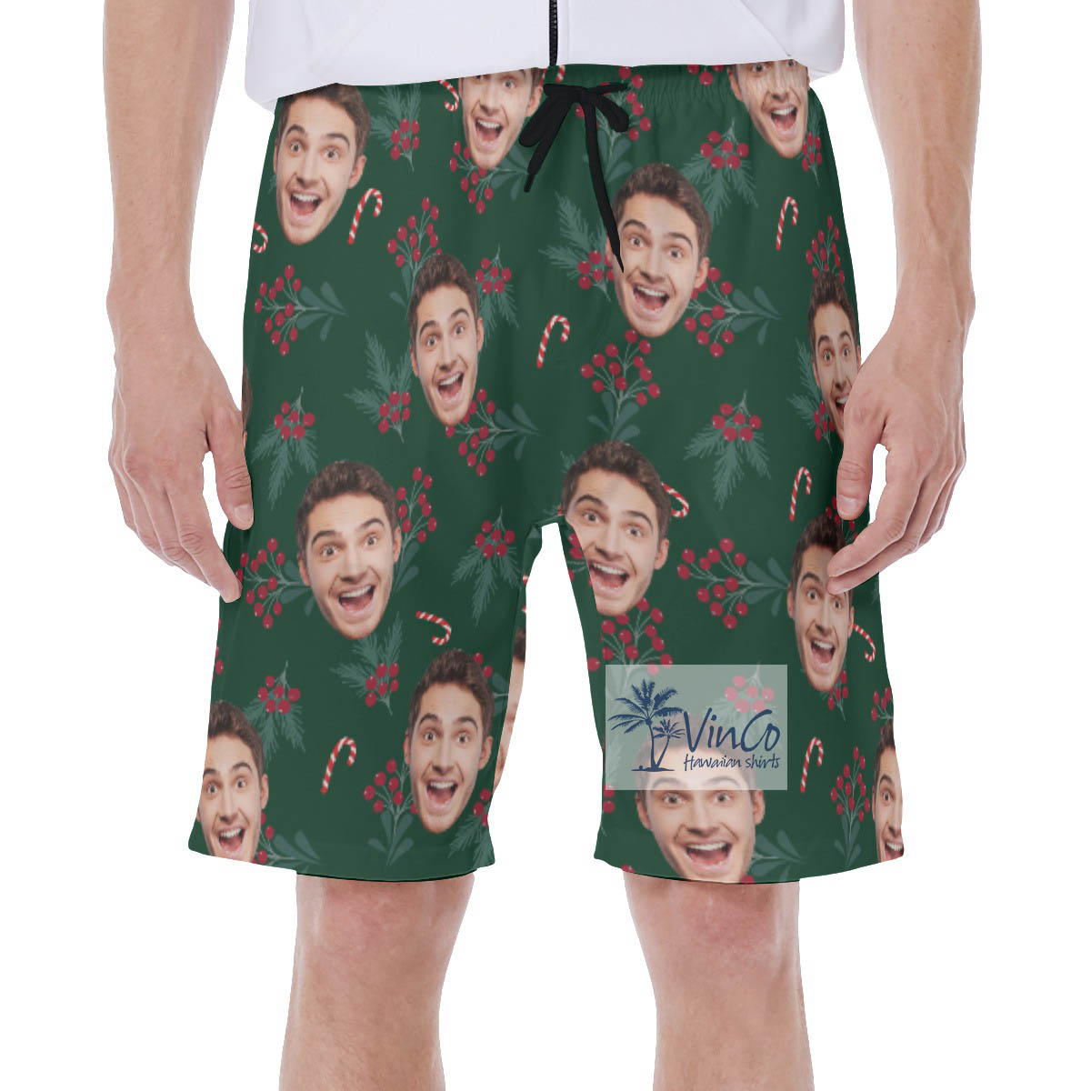 Christmas Berries Hawaiian Swimwear With Custom Face - variant image 1