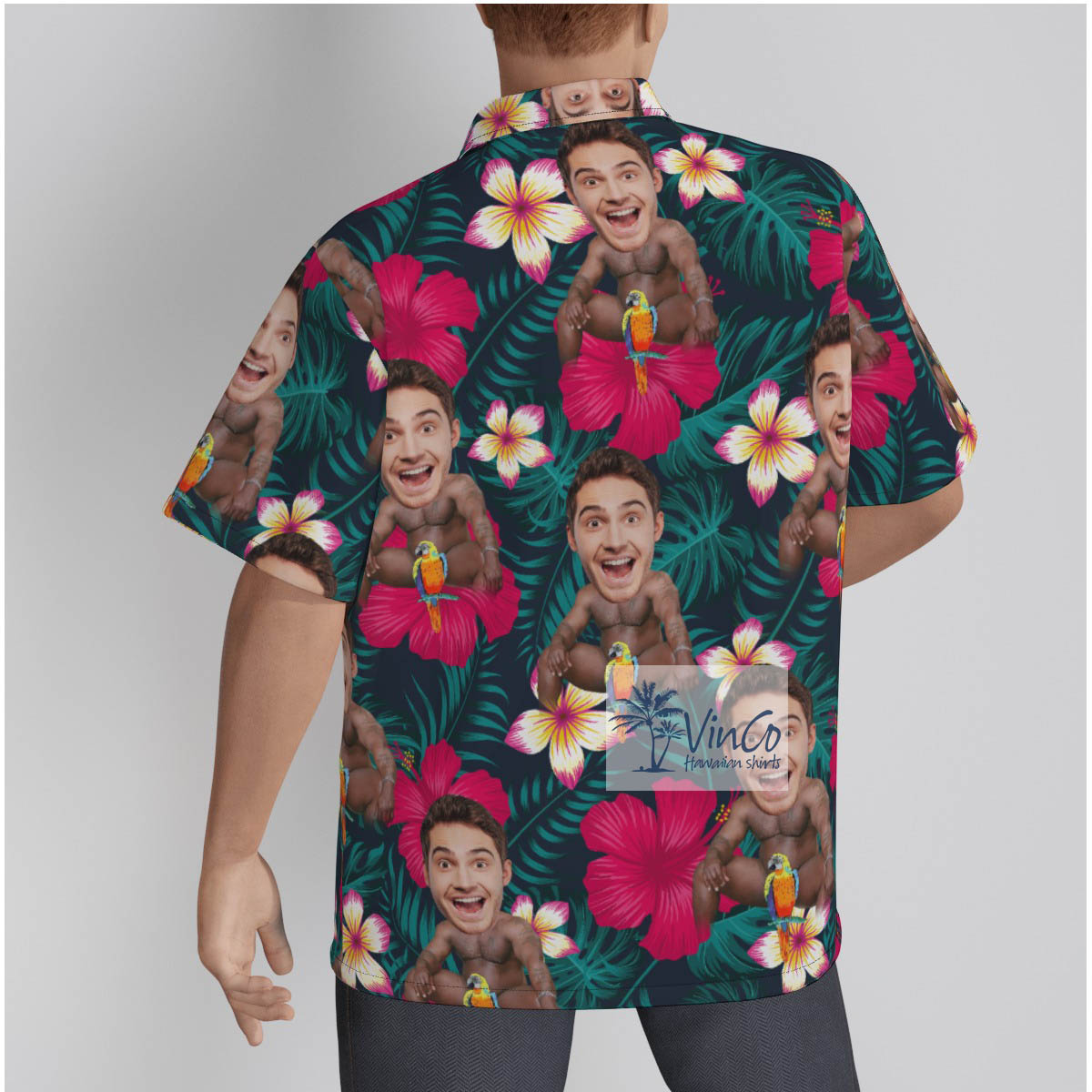 Hilarious Custom Face On Barry Wood Tropical Aloha Shirt For Men