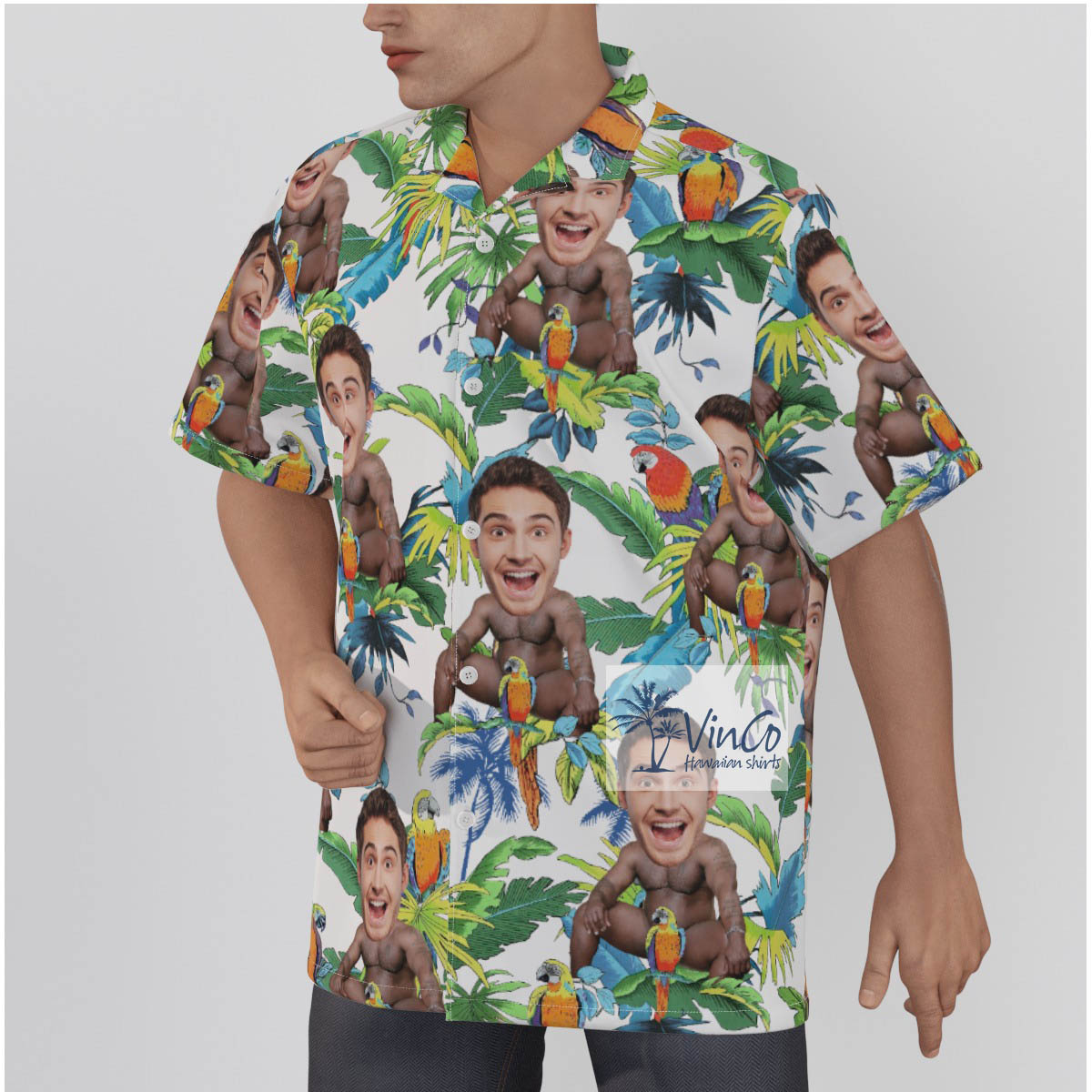 Funny Custom Hawaiian Shirt Barry Wood Face For Men
