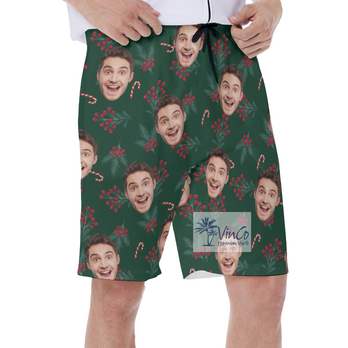 Christmas Berries Hawaiian Swimwear With Custom Face