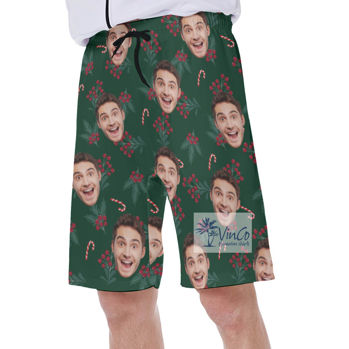 Christmas Berries Hawaiian Swimwear With Custom Face