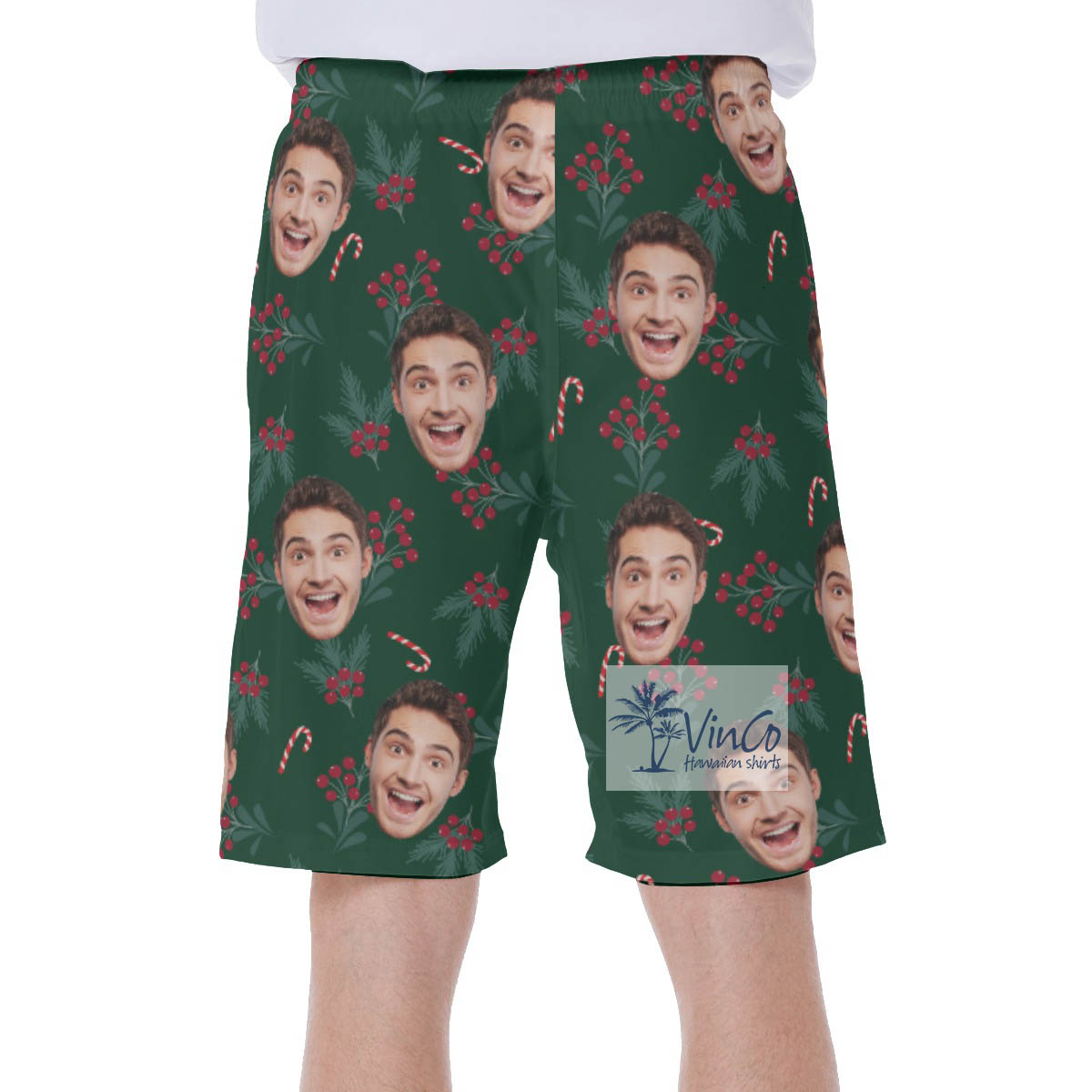 Christmas Berries Hawaiian Swimwear With Custom Face