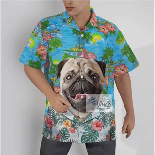 Funny Custom Dog Face Aloha Shirt For Men