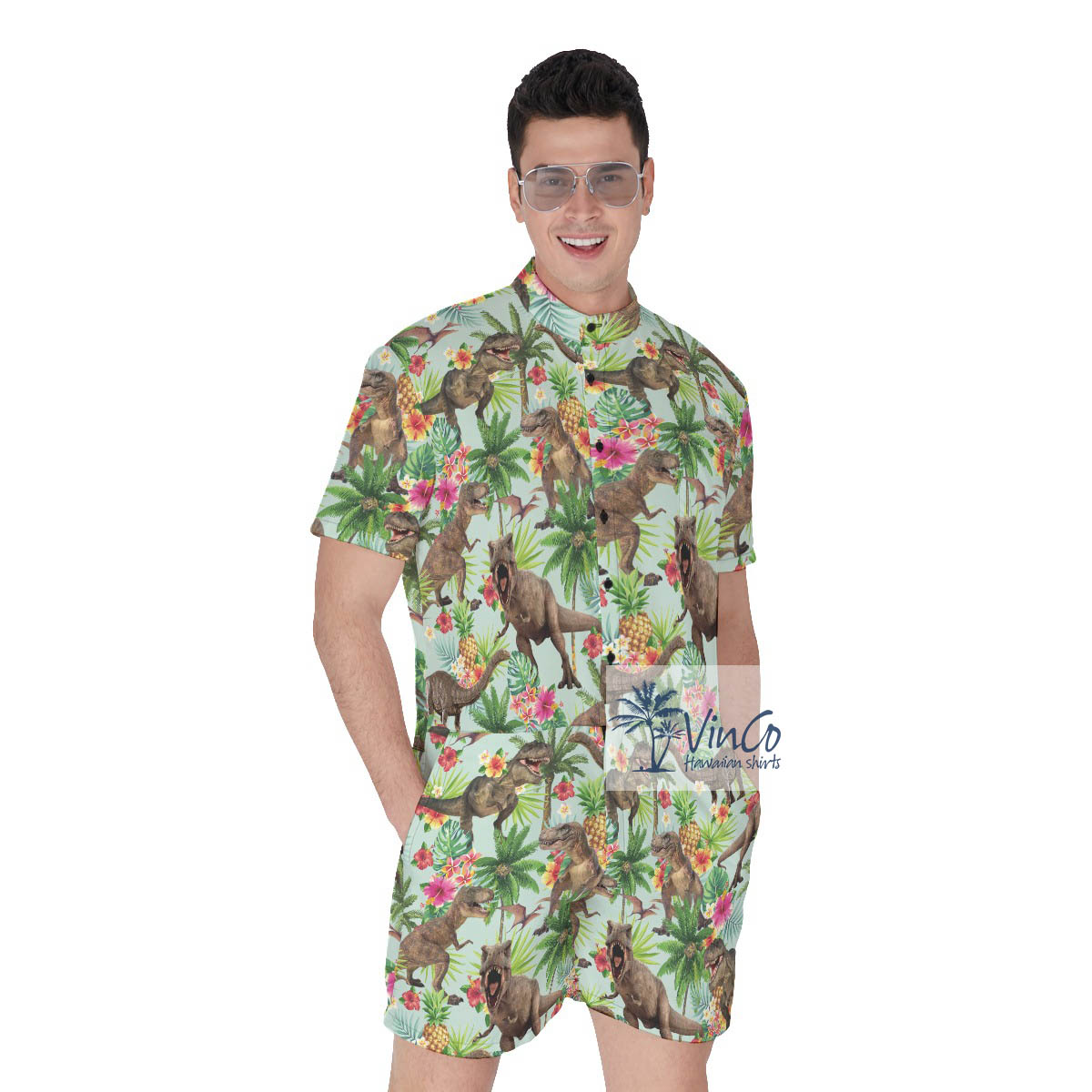 Funny Dinosaur Tropical Romper For Men - variant image 1