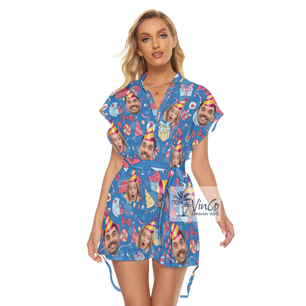 Personalize Multiple Faces Birthday Outfit Dress For Women - variant image 1