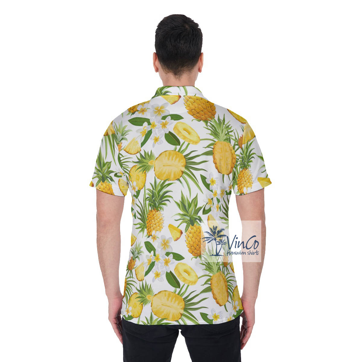 Personalize Dog Face Pineapples Polo Shirt For Men