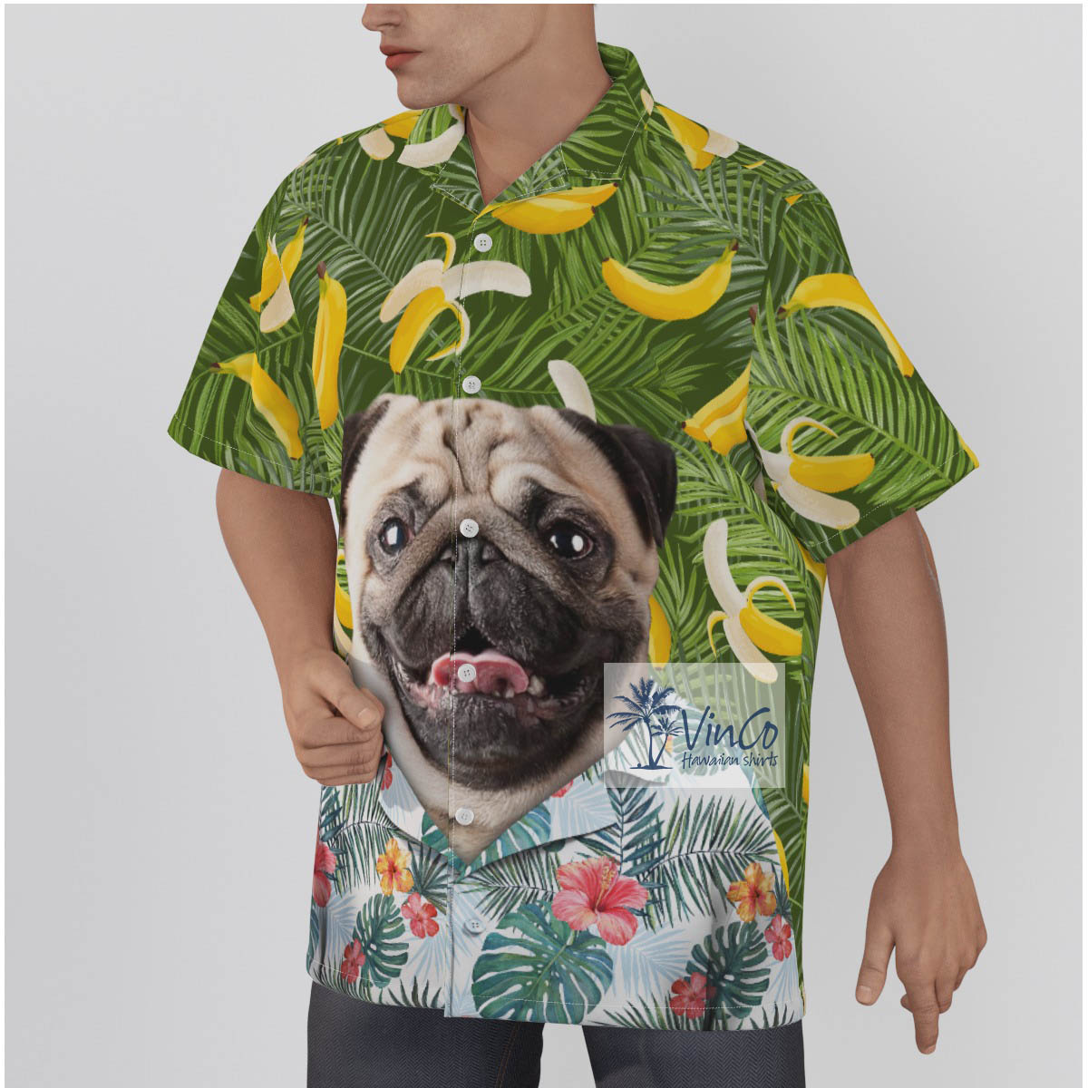 Custom Dog Face Pineapple Hawaiian Shirt For Men