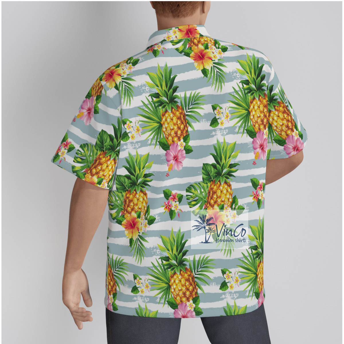 Funny Personalize Dog Photo Hawaiian Button Shirt For Men