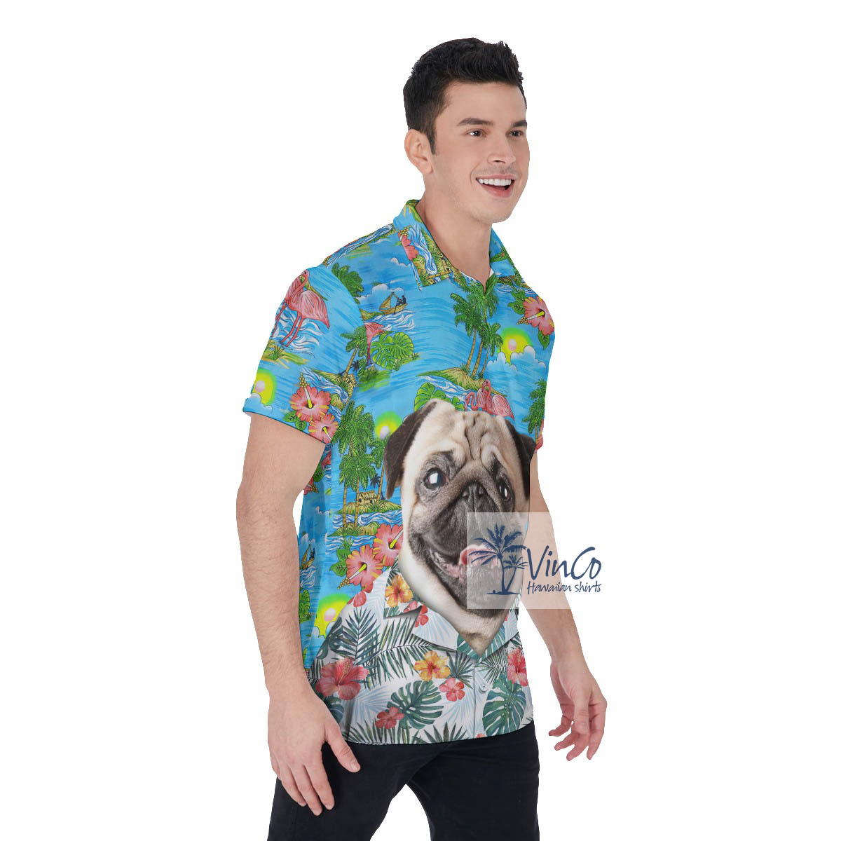 Custom Dog Cat Beach Shirt Polo For Men