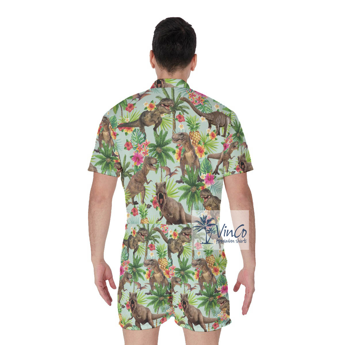 Funny Dinosaur Tropical Romper For Men