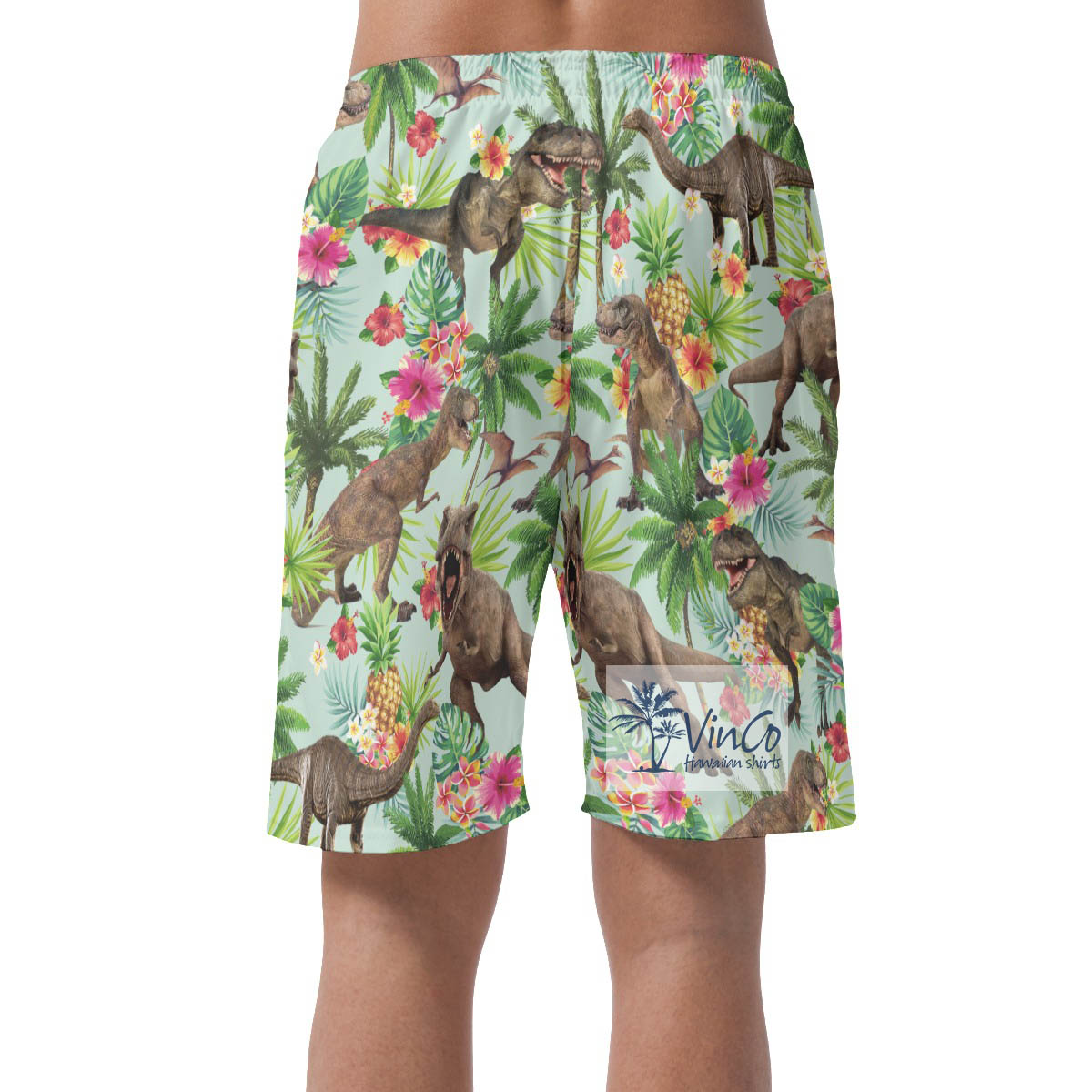 Tropical Dinosaur Aloha Summer Shorts For Men