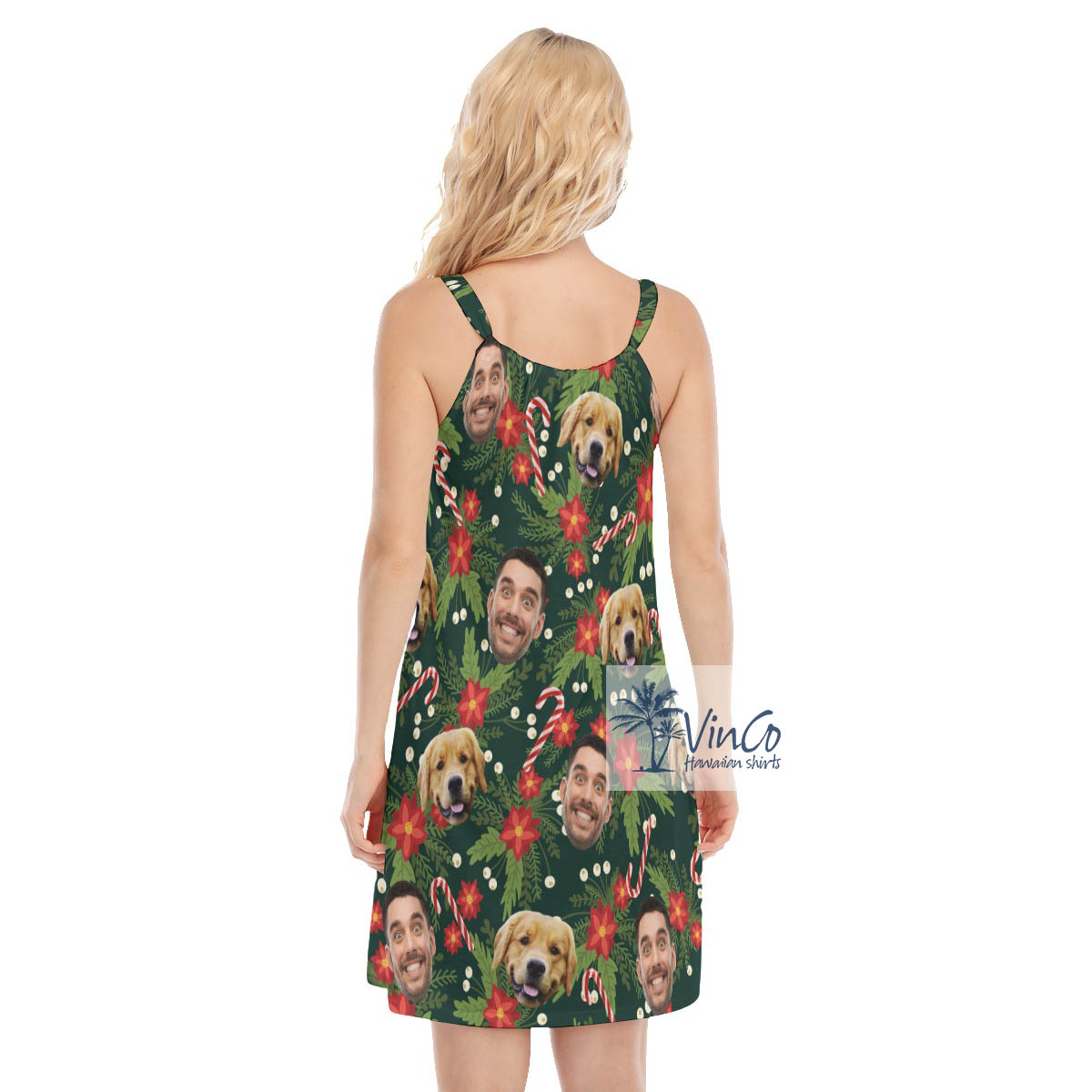 Custom Christmas Floral Hawaiian Dresses With Multiple Faces