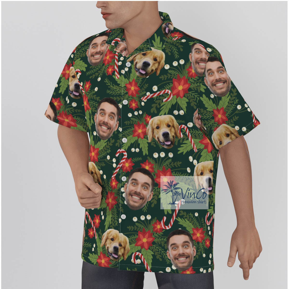 Custom Christmas Hawaiian Shirt With Multiple Faces