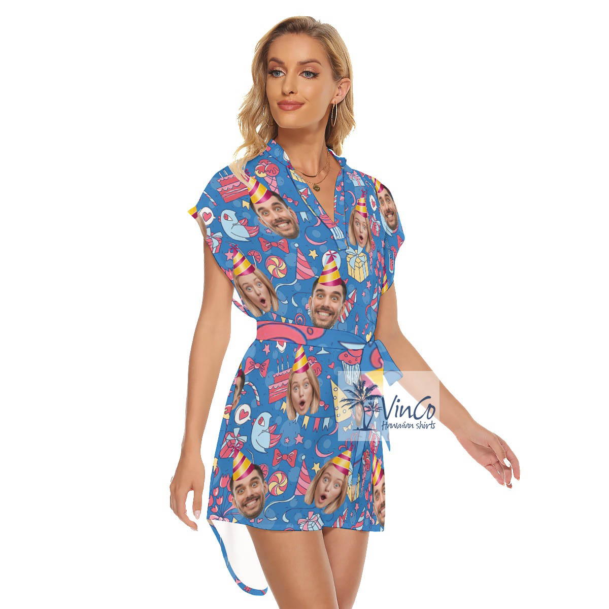 Personalize Multiple Faces Birthday Outfit Dress For Women