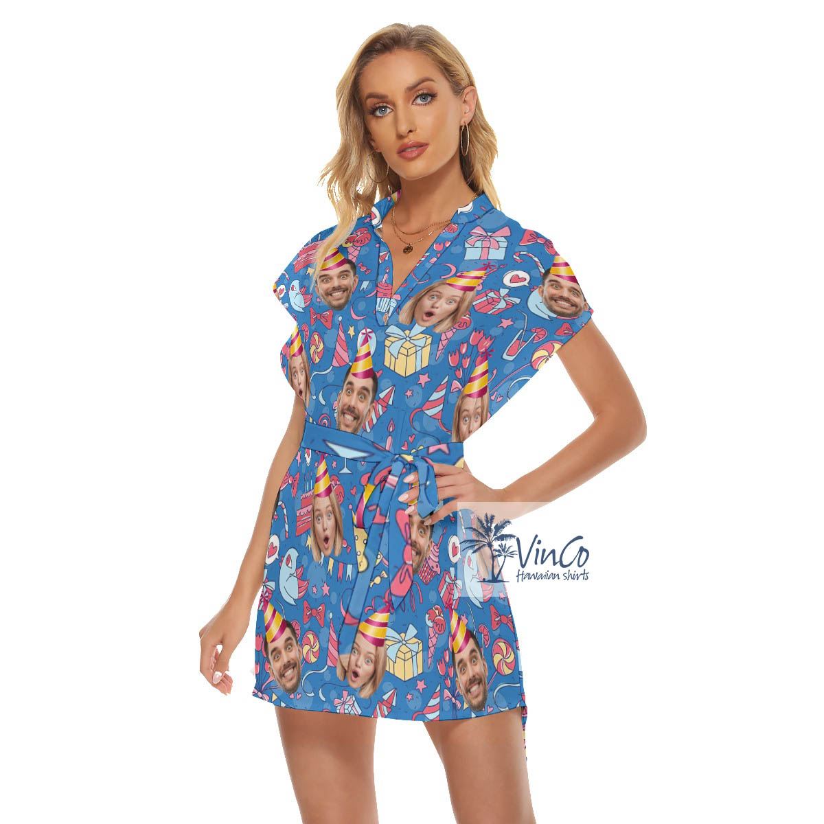 Personalize Multiple Faces Birthday Outfit Dress For Women