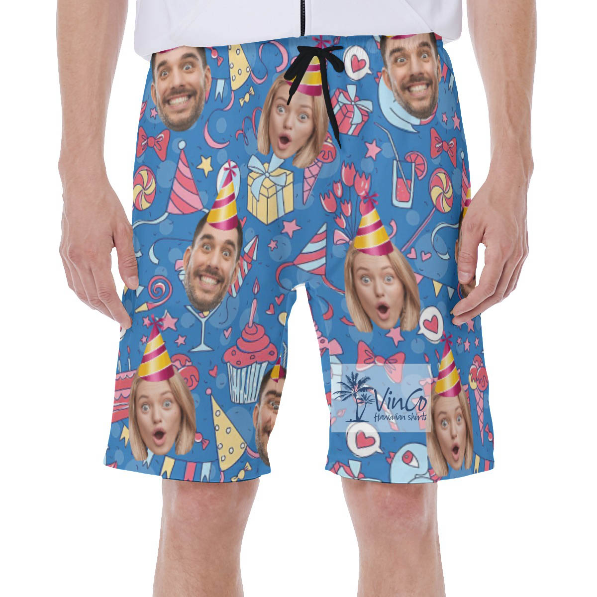 Custom Faces Birthday Funny Swim Trunks For Men - variant image 1
