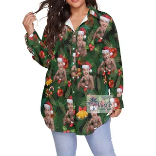 Custom Barry Wood Christmas Hawaiian Plus Size Shirt With Face