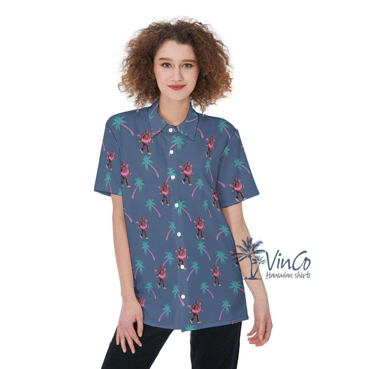Navy Bigfoot Tropical Aloha Shirt - variant image 1