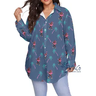 Tropical Bigfoot Oversize Aloha Shirt For Women