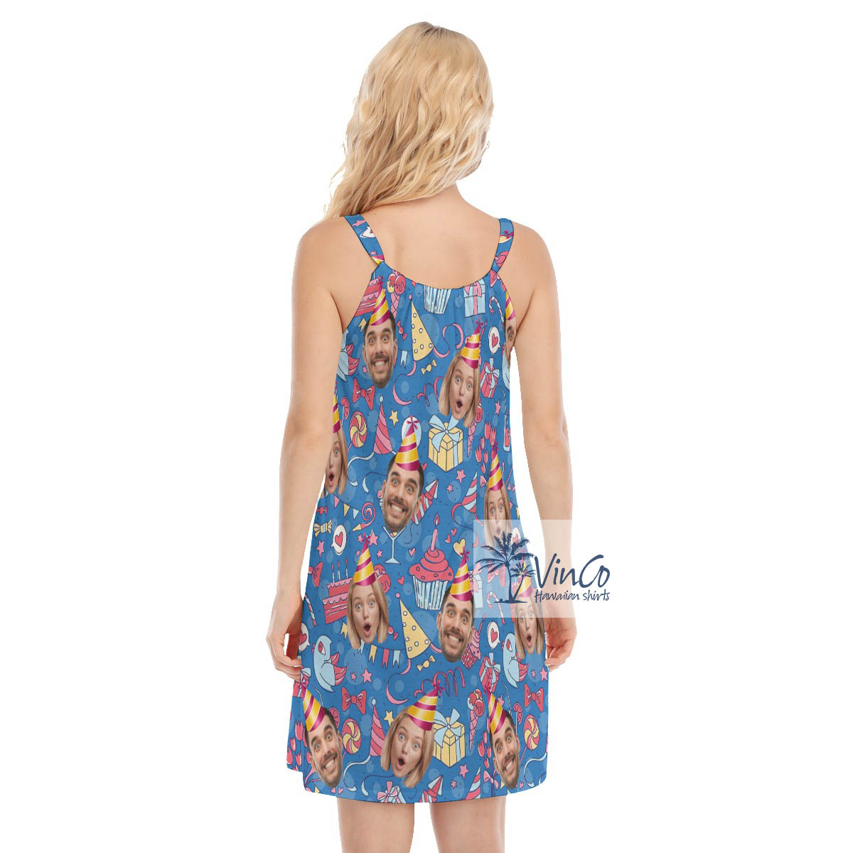 Custom Faces Happy Birthday Women's Cami Dress For Party