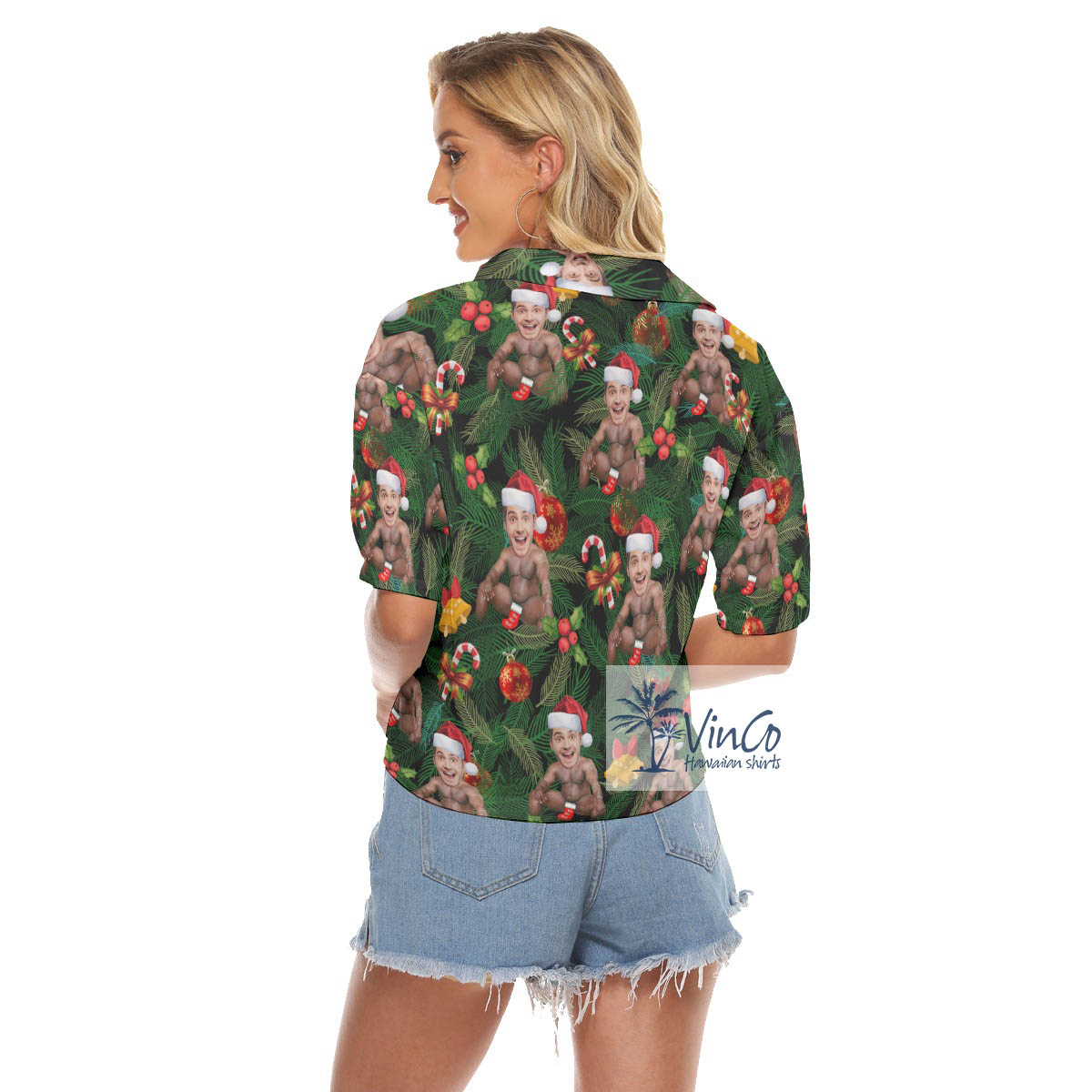 Funny Custom Face With Barry Wood Christmas Hawaiian Shirt