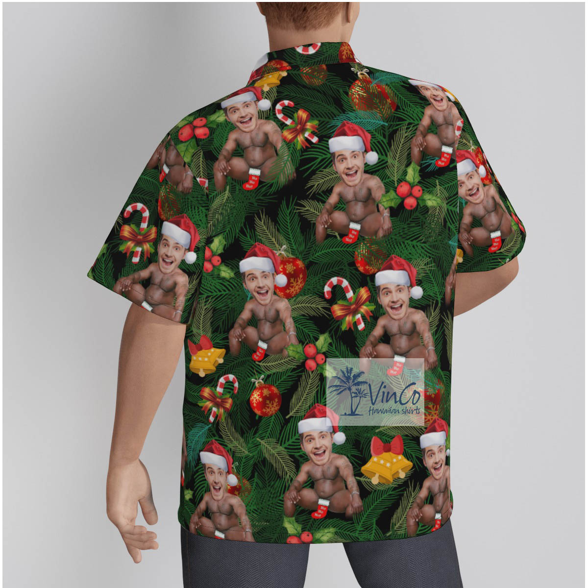 Funny Custom Face Barry Wood Christmas Hawaiian Shirt