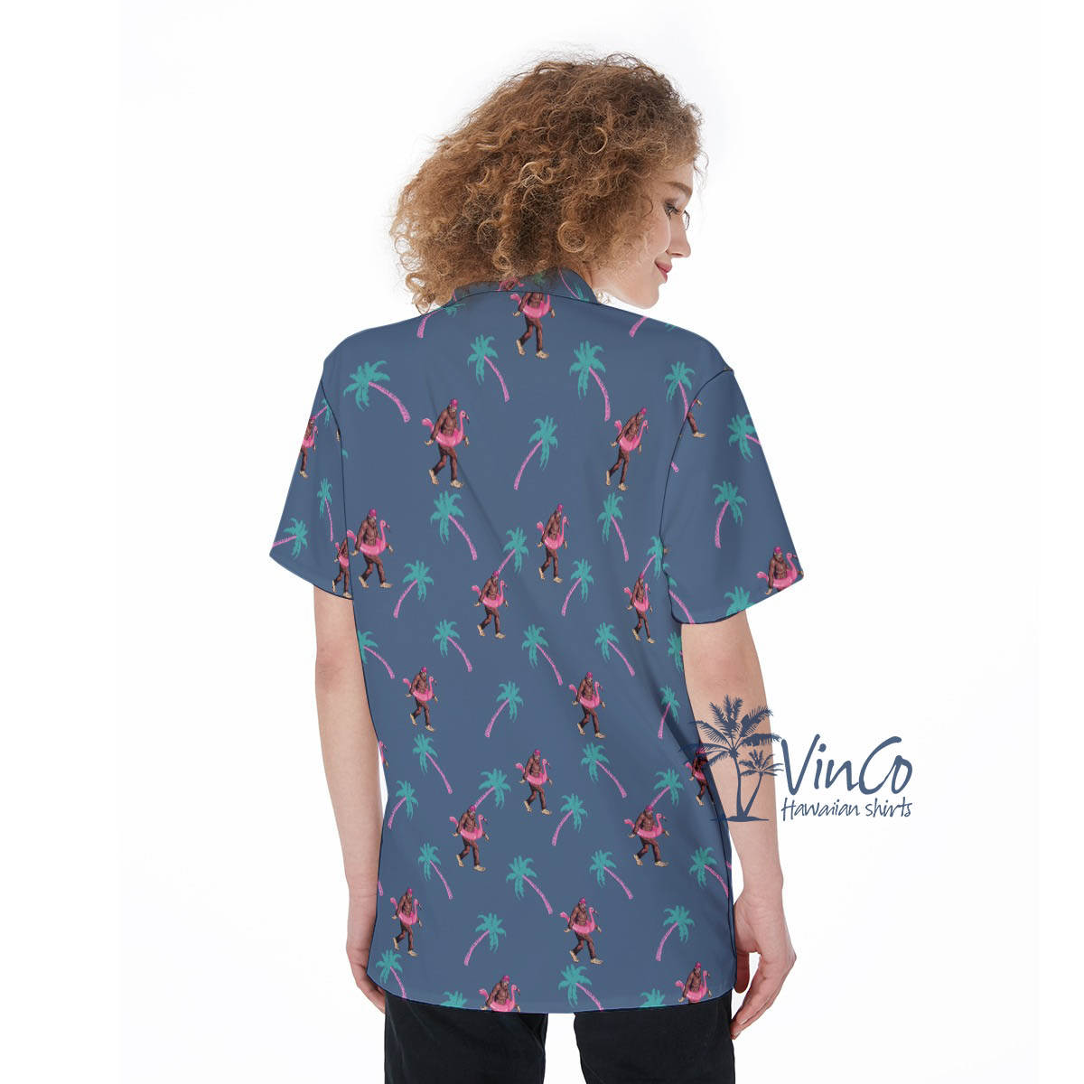Navy Bigfoot Tropical Aloha Shirt