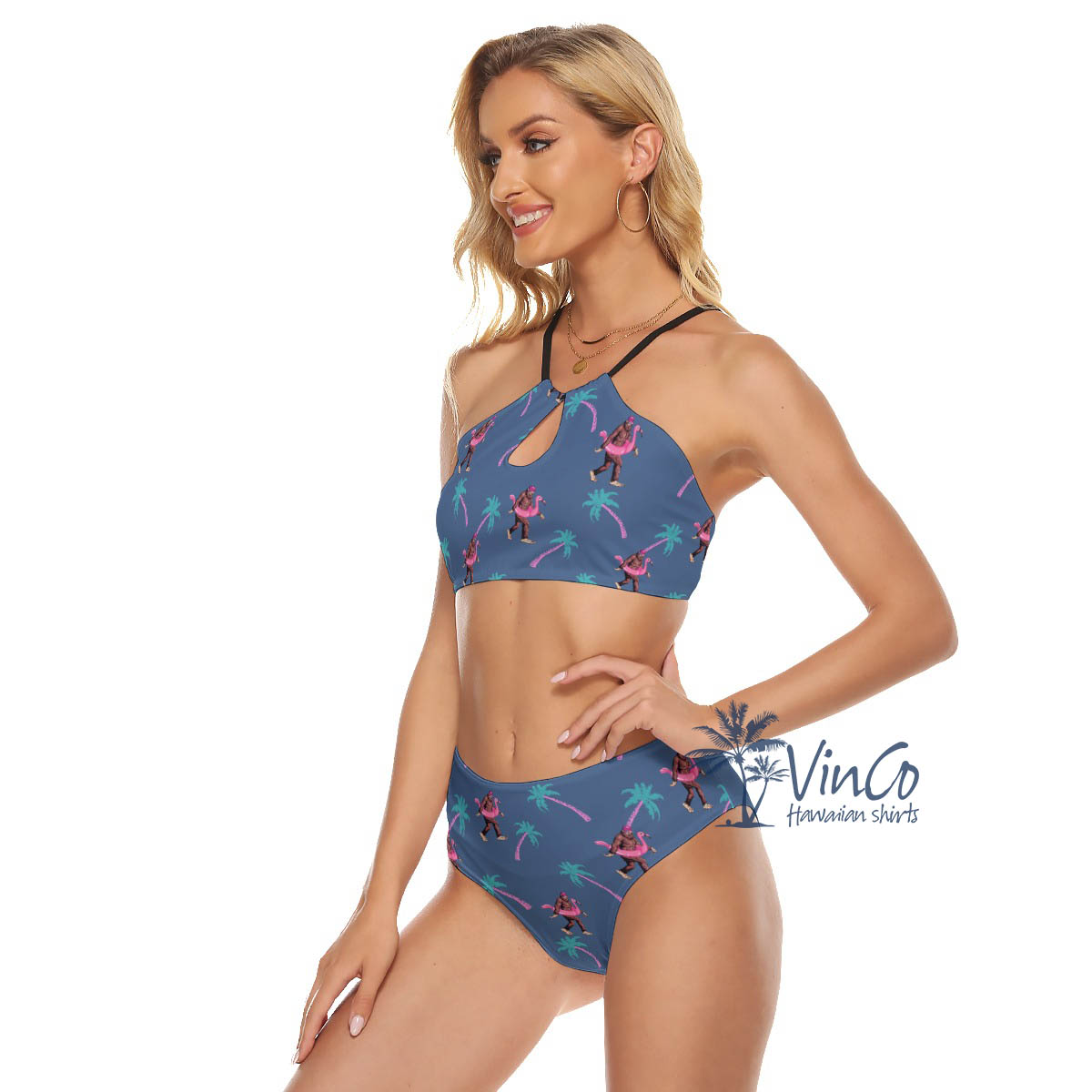 Sexy Bigfoot Tropical Hawaiian Two Pieces Bikini For Women