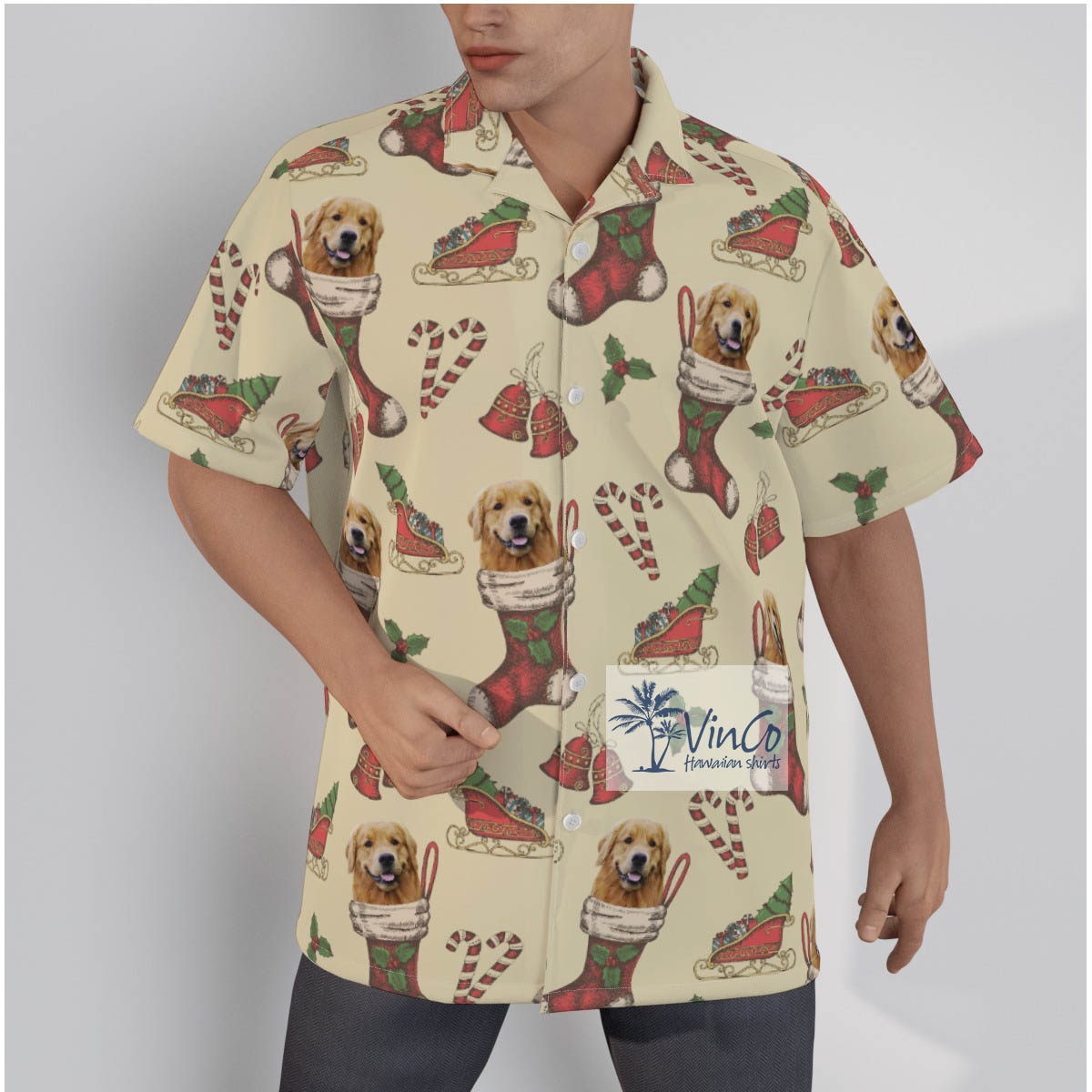 Custom Christmas Hawaiian Shirt With Dog Face - variant image 1