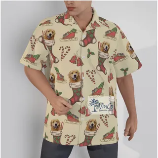 Custom Christmas Hawaiian Shirt With Dog Face