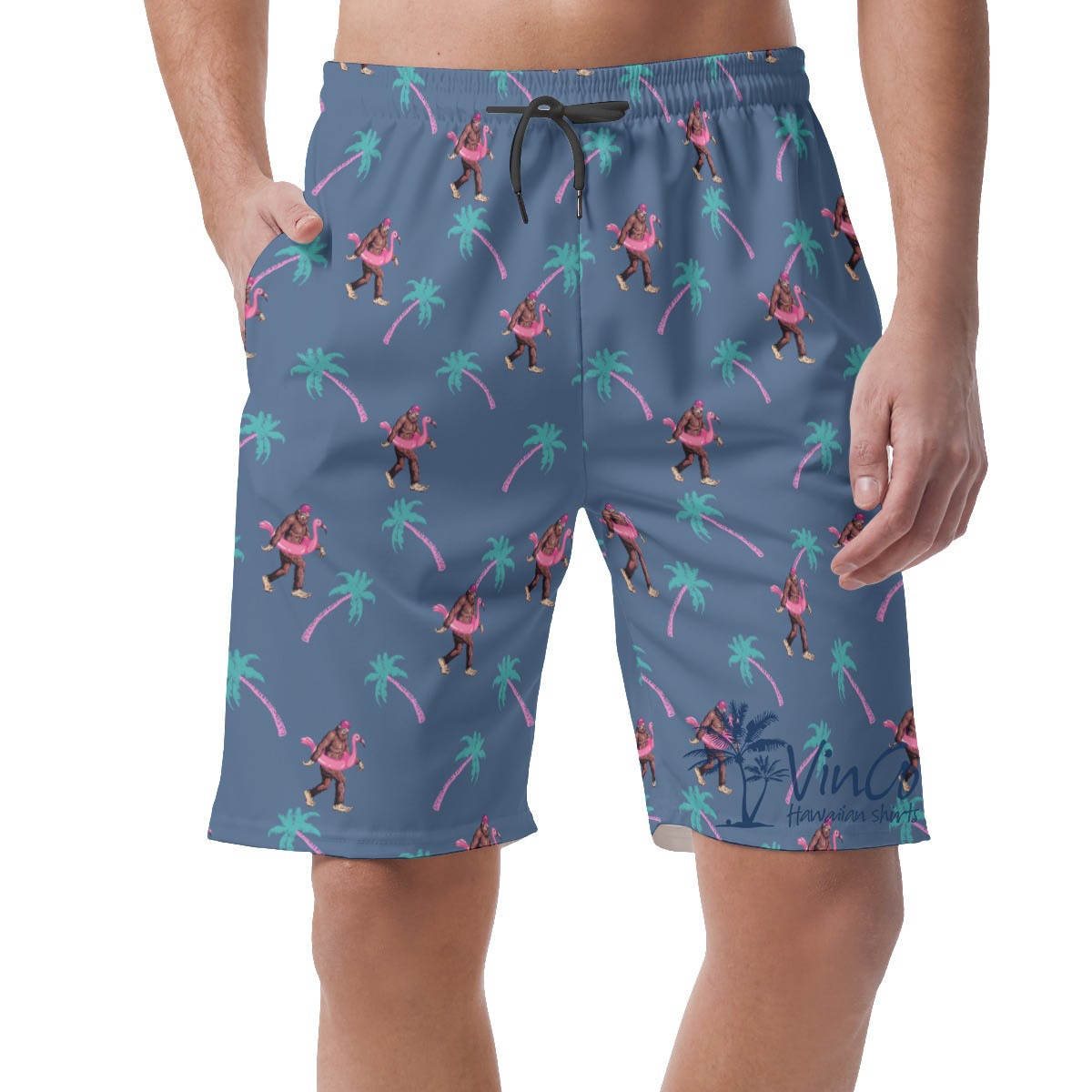 Tropical Bigfoot Sasquatch Hawaiian Shorts For Men - variant image 1