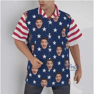4th Of July Custom Face Men’s Aloha Hawaiian Shirts