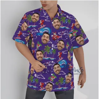 Christmas Santa Claus Custom Face Hawaiian Shirt