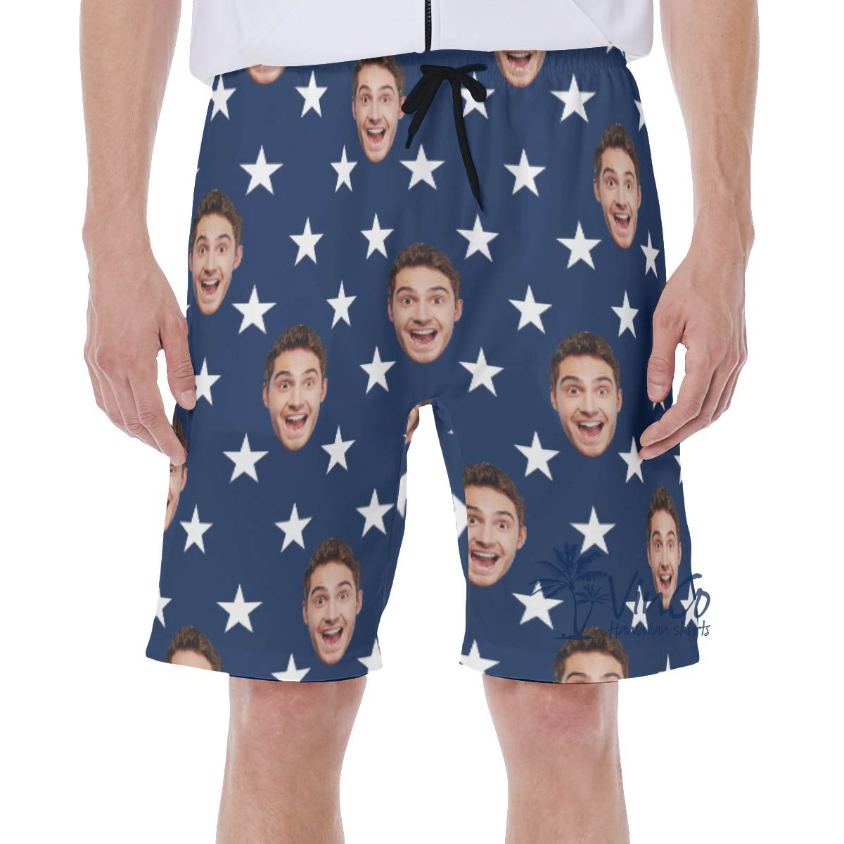 Custom Patriotic Swim Trunks With Multiple Faces For Men - variant image 1