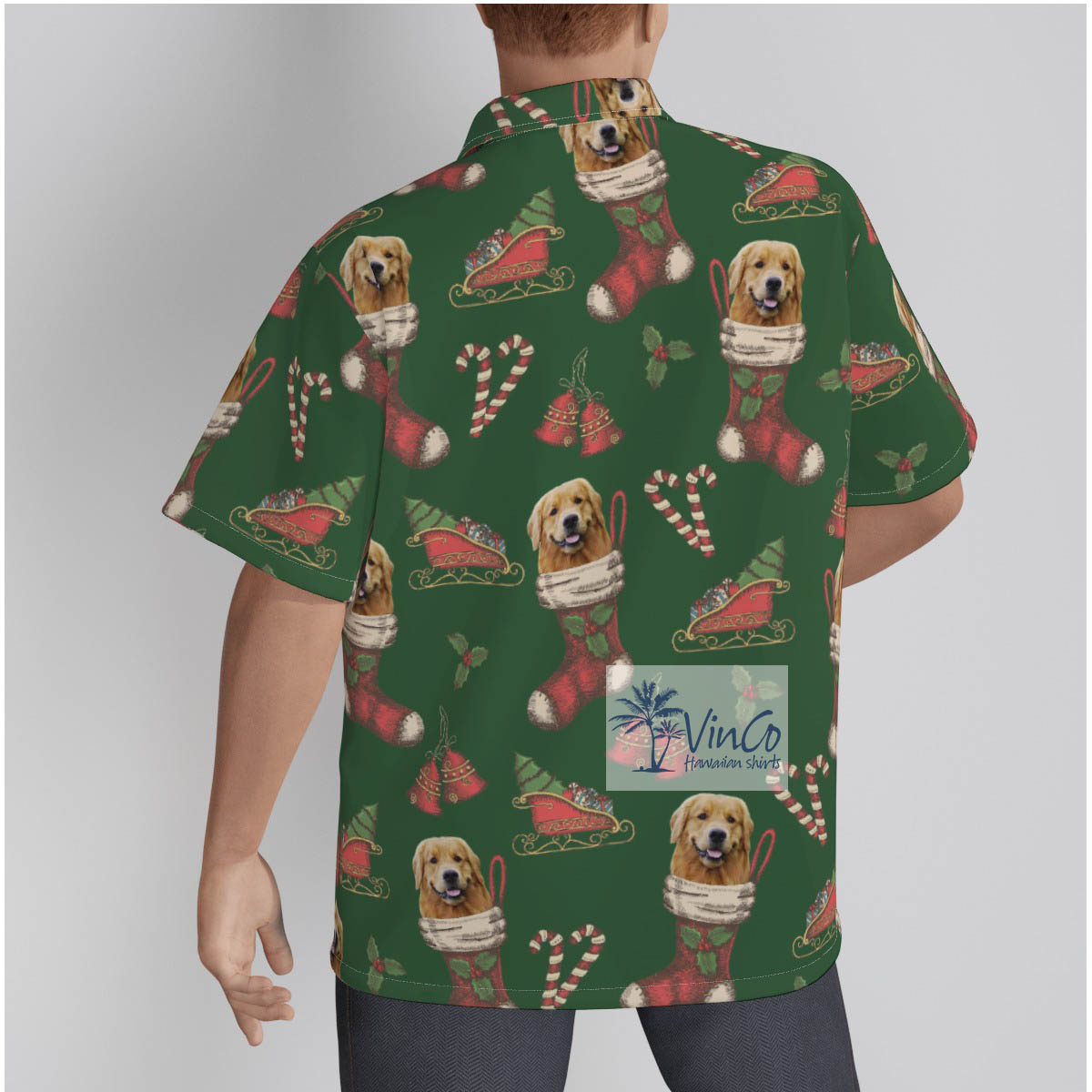 Custom Dog Face With Socks Christmas Hawaiian Shirt
