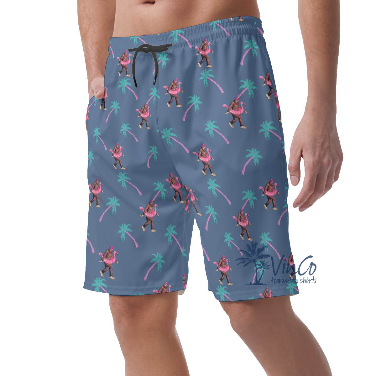 Tropical Bigfoot Sasquatch Hawaiian Shorts For Men
