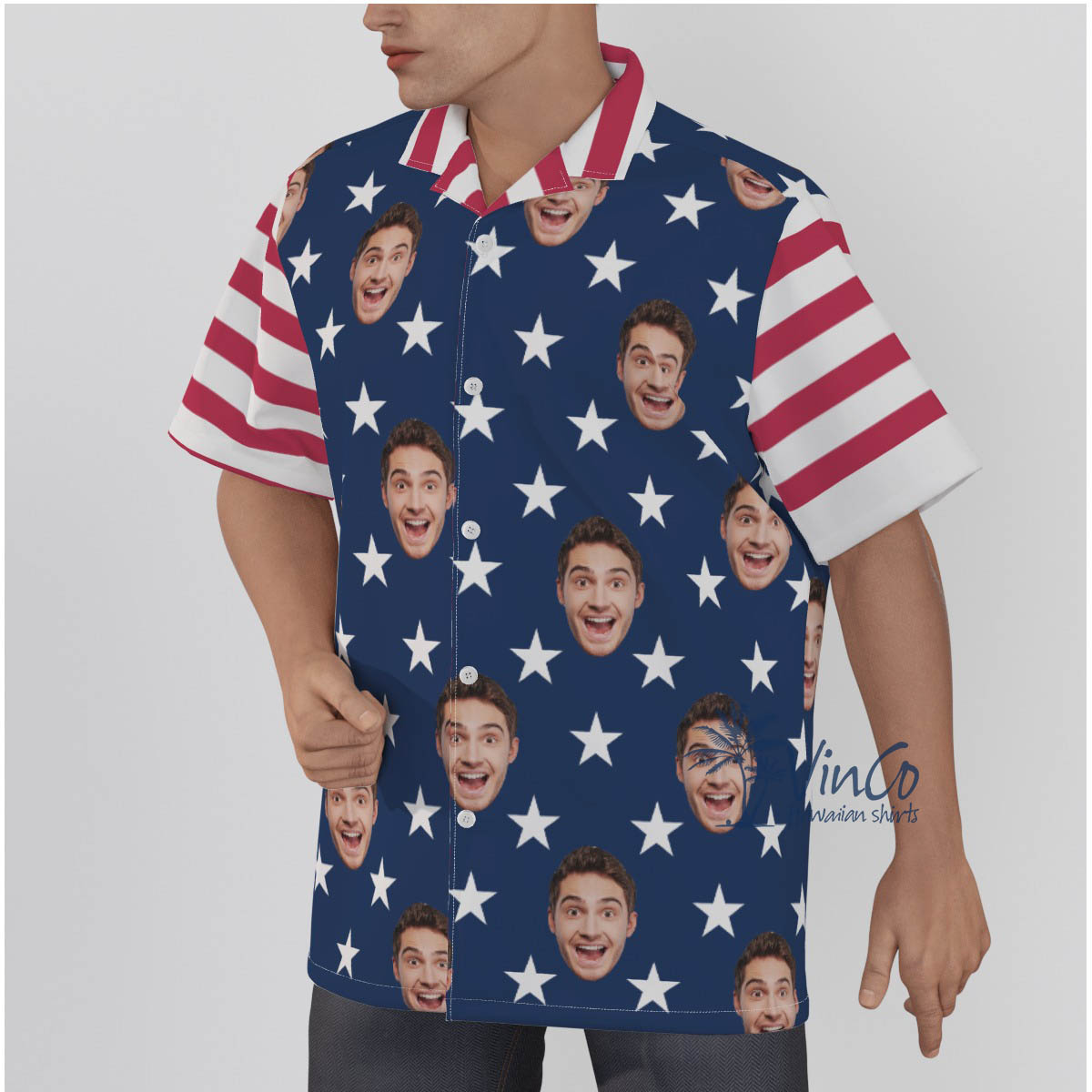 4th Of July Custom Face Men’s Aloha Hawaiian Shirts