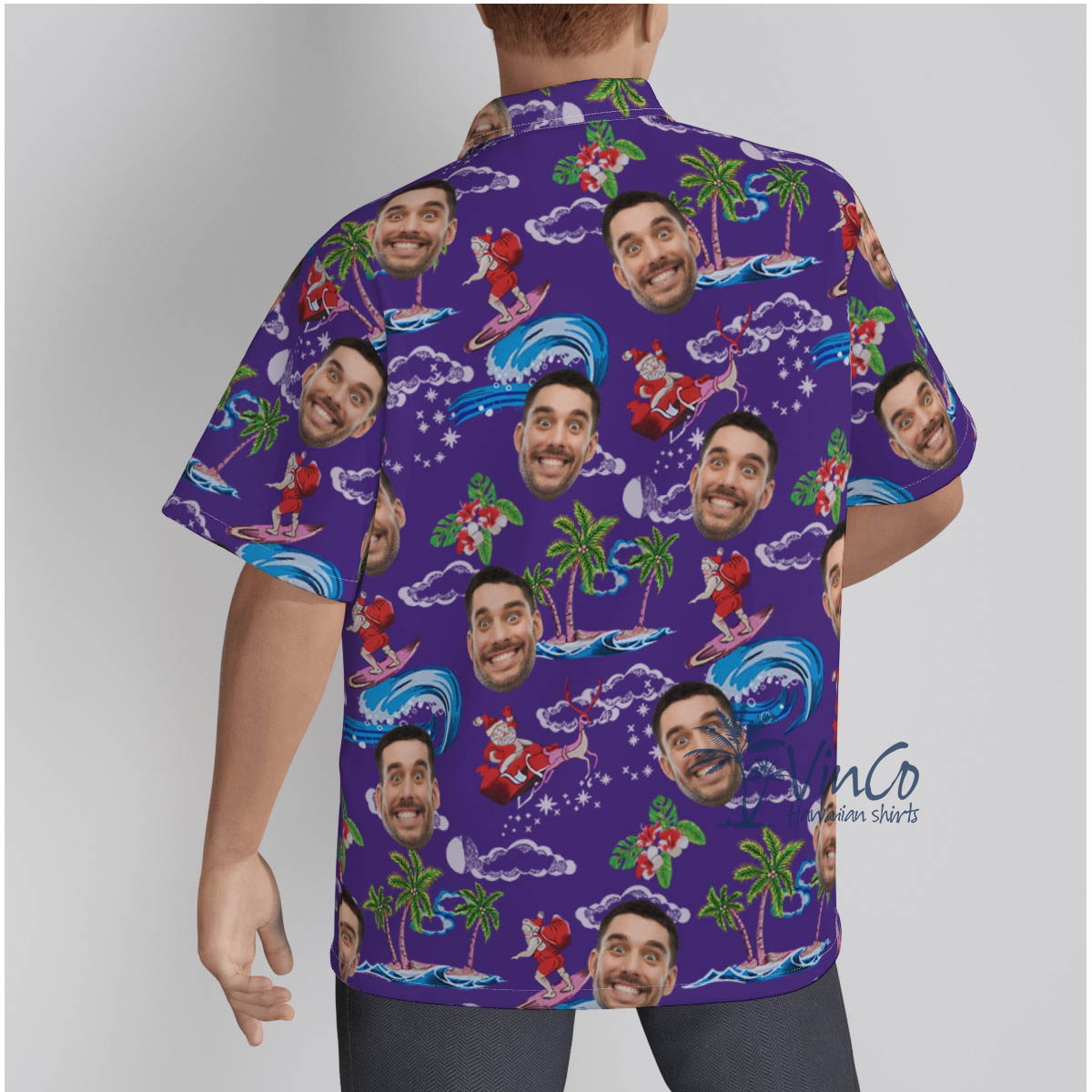 Christmas Santa Claus Custom Face Hawaiian Shirt