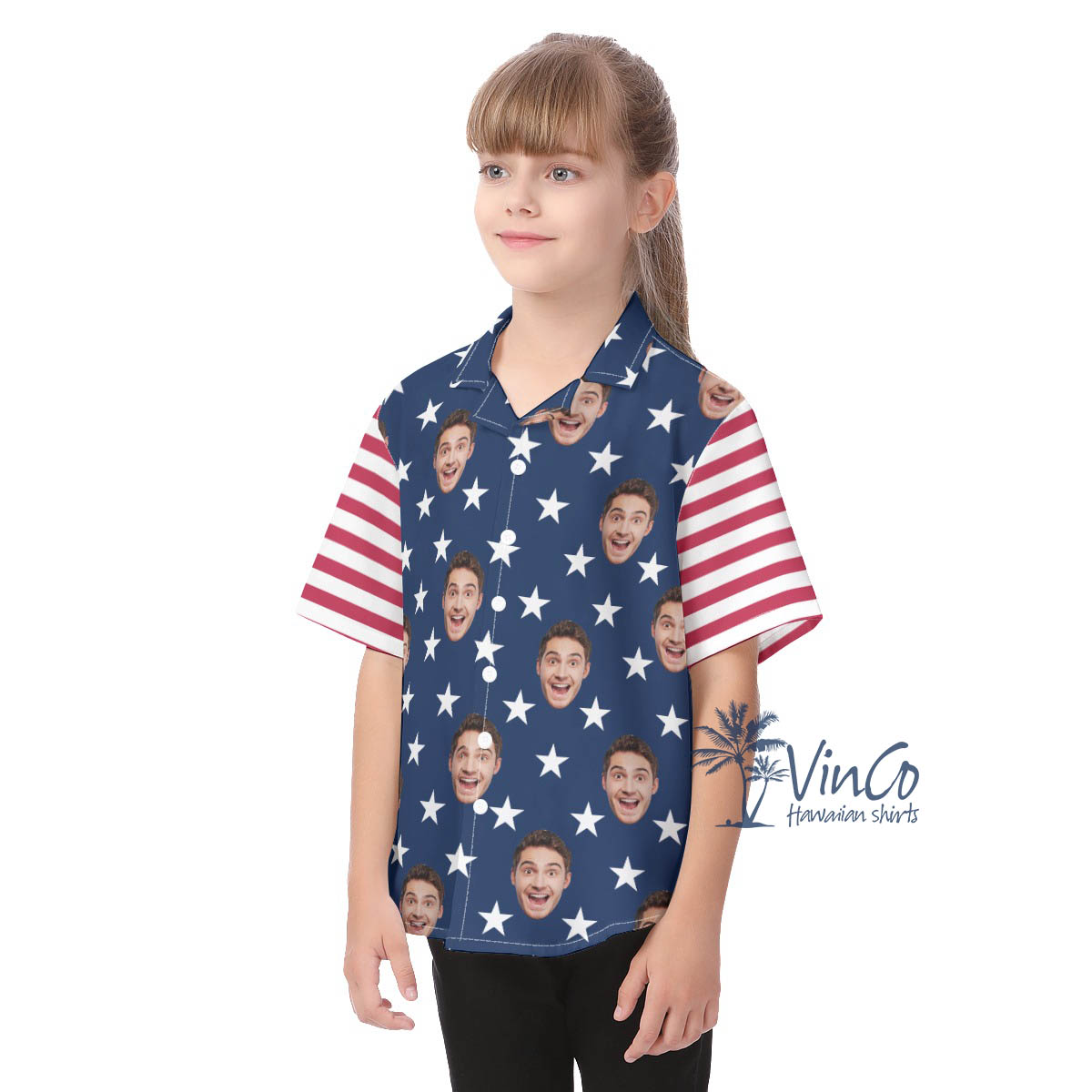 Unique Custom Faces 4th Of July Aloha Shirt For Kids