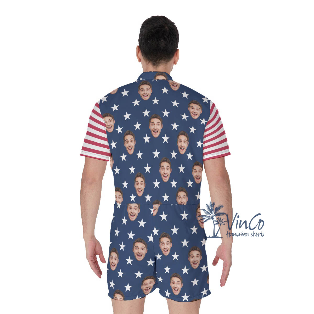 Unique Custom Face 4th Of July Romper For Men