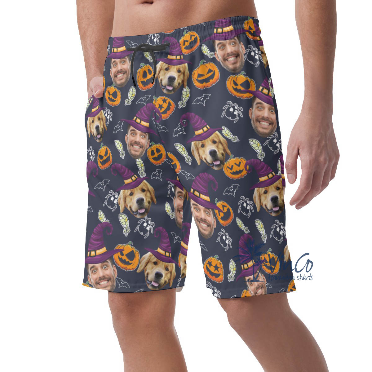 Custom Face Halloween Aloha Casual Shorts For Men