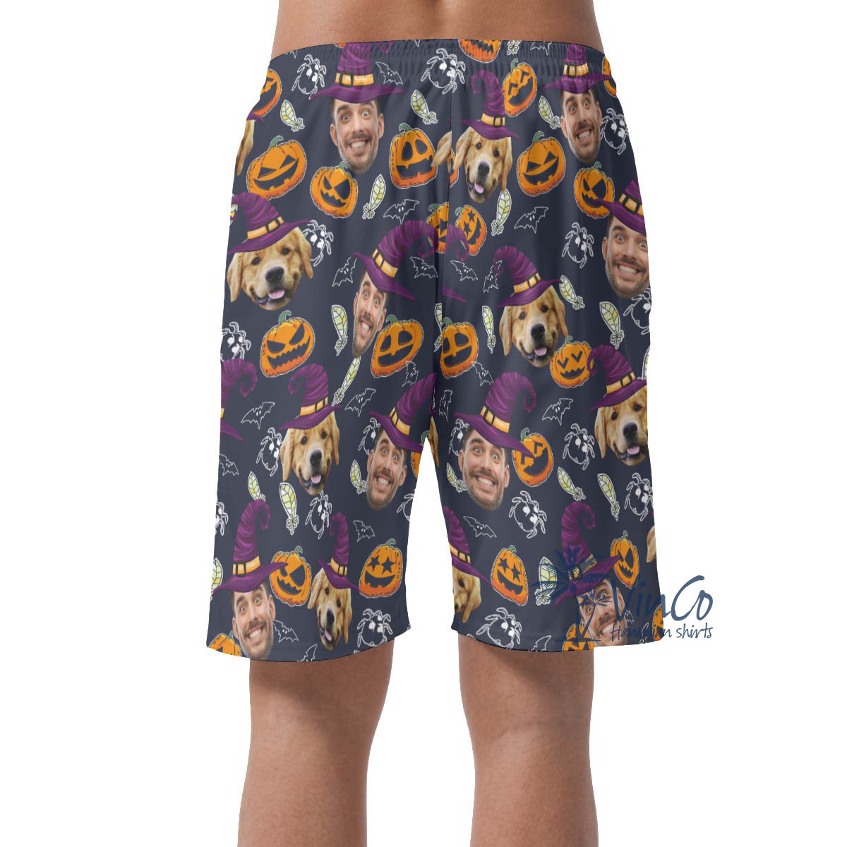 Custom Face Halloween Aloha Casual Shorts For Men