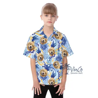 Funny Custom Face With Pineapple Personalized Hawaiian Shirt For Kids