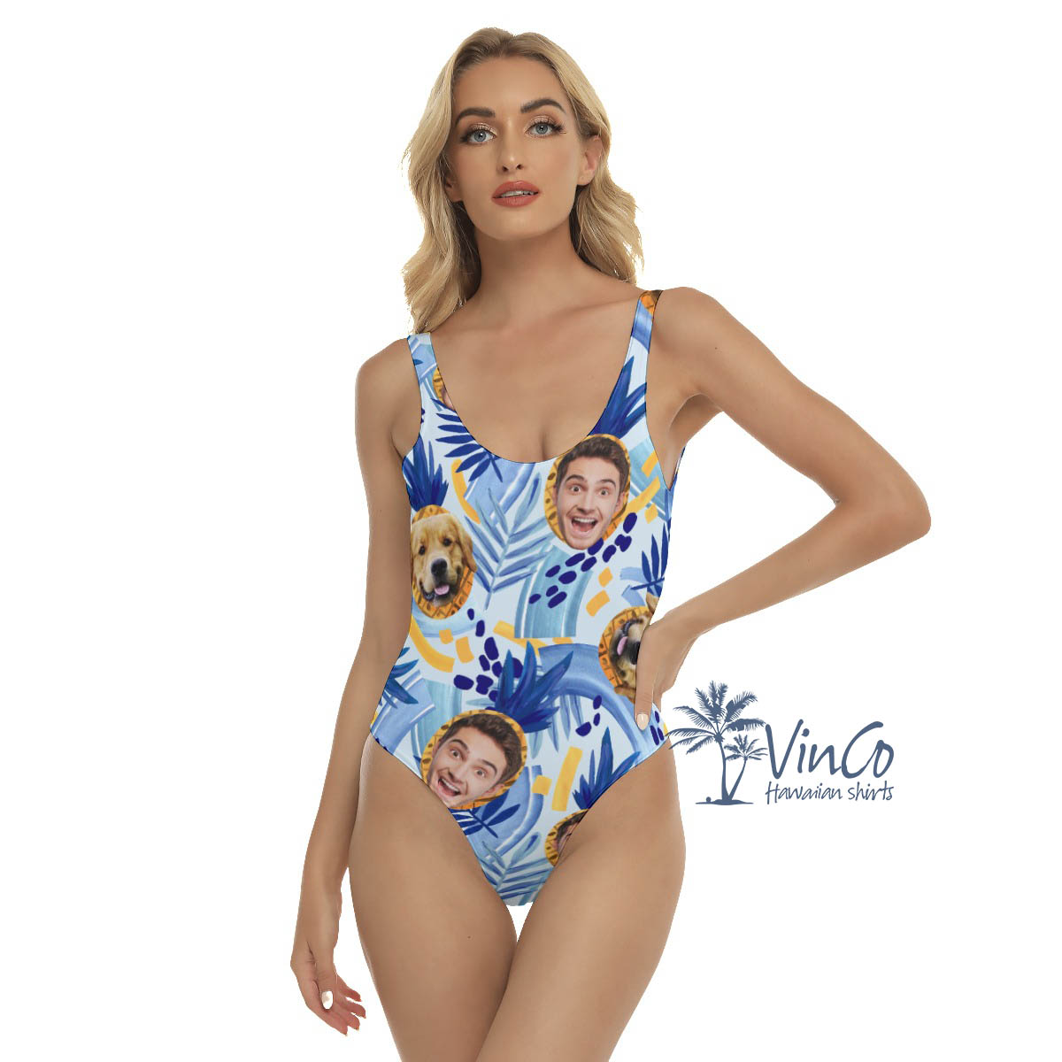 Funny Faces Custom One Piece Swimsuit For Women - variant image 1