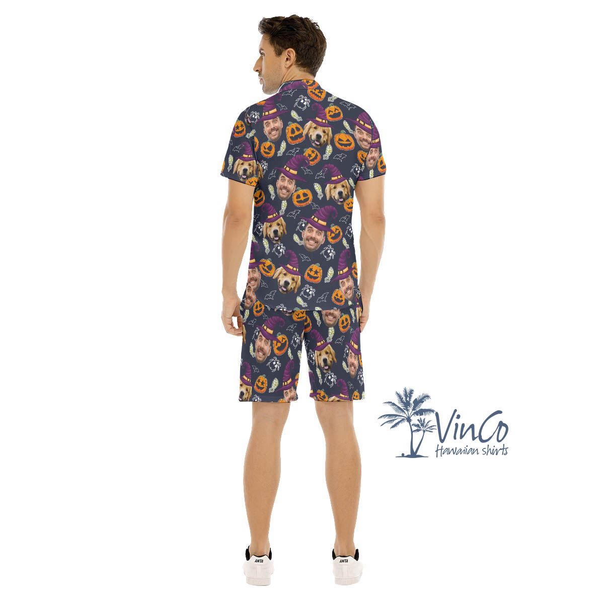 Personalize Faces Halloween Party Hawaiian Shirt Set For Men
